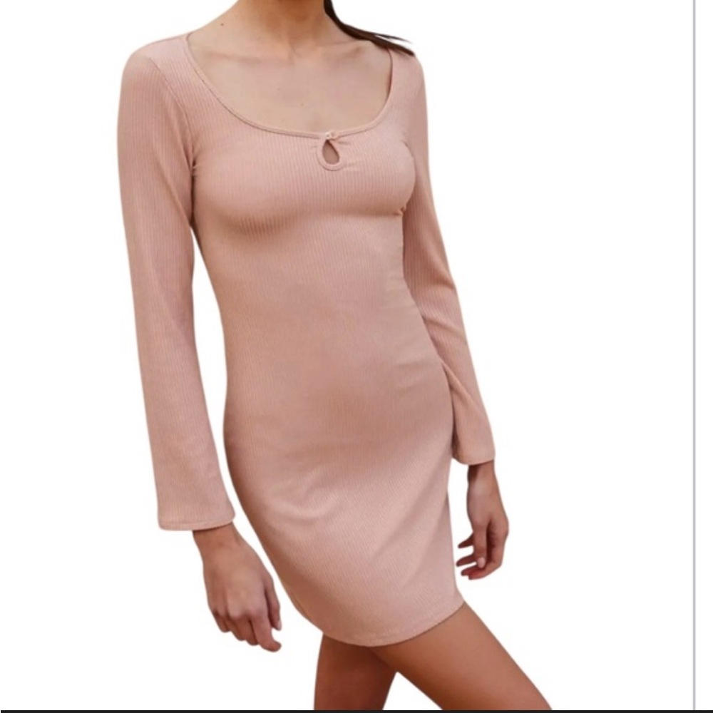 Reformation Blush Long Sleeve Dress
